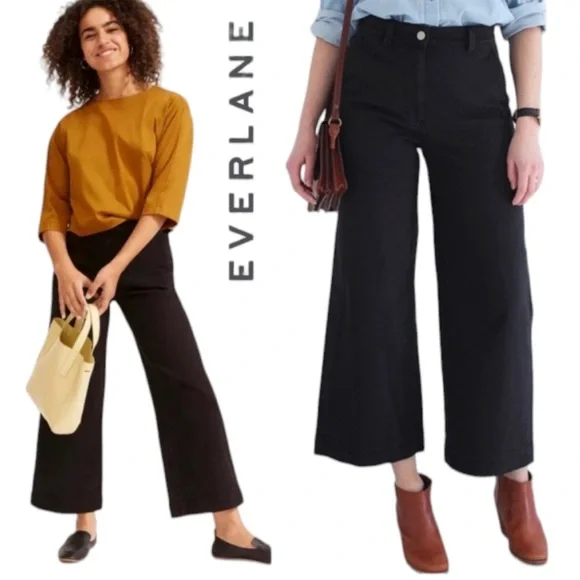 Everlane Women's Black Wide-Leg Jeans - Picture 1 of 11